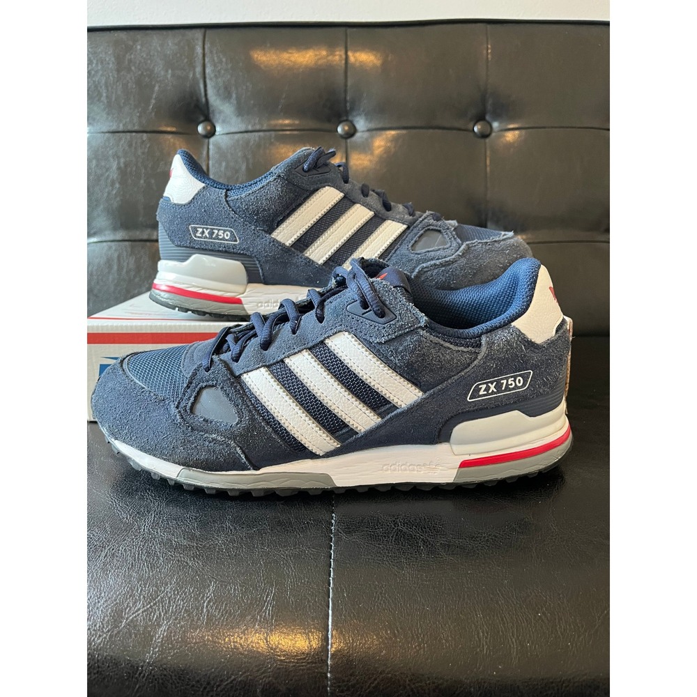 Adidas ZX 750 Mens Navy Blue White Red
